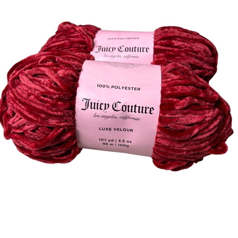 Juicy Couture Yarn Luxe Velour Color Coco Red 2 pack 107 yd Each